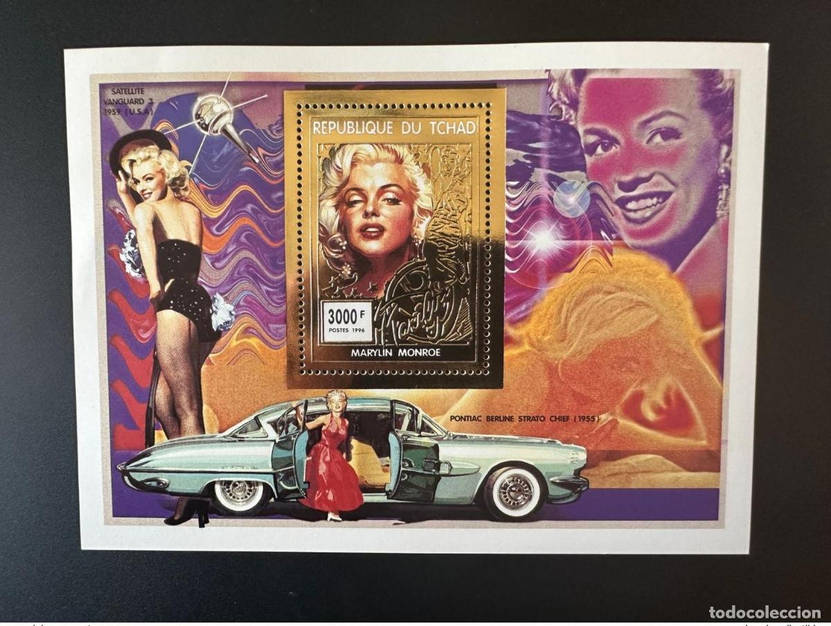 Sellos: Chad 1996 Mi. Bl. 248 A Marilyn Monroe Gold Car Auto Espace Pontiac