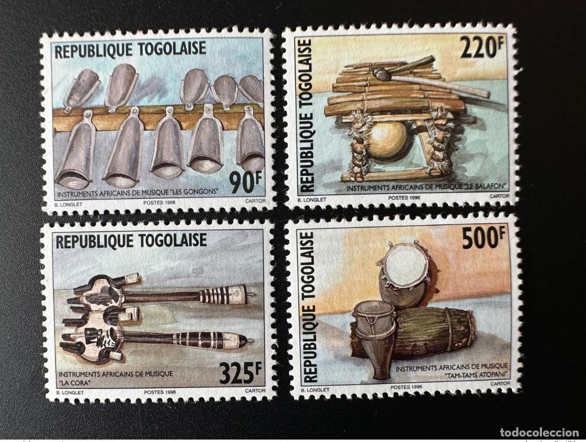 Sellos: Togo 1996 Mi. 2466 - 2469 Instrumentos musicales africanos M&uacute;sica