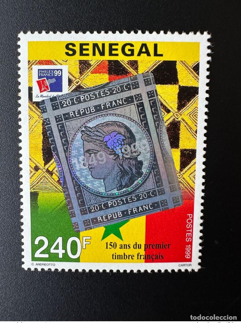 Sellos: Senegal 1999 Mi. 1624 150 a&ntilde;os primer holograma de sello franc&eacute;s Philexfrance &iexcl;RARO!