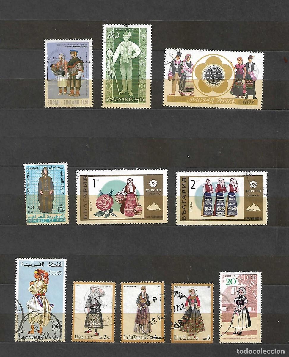 Sellos: lote de 11 sellos trajes t&iacute;picos. UNIVESALES