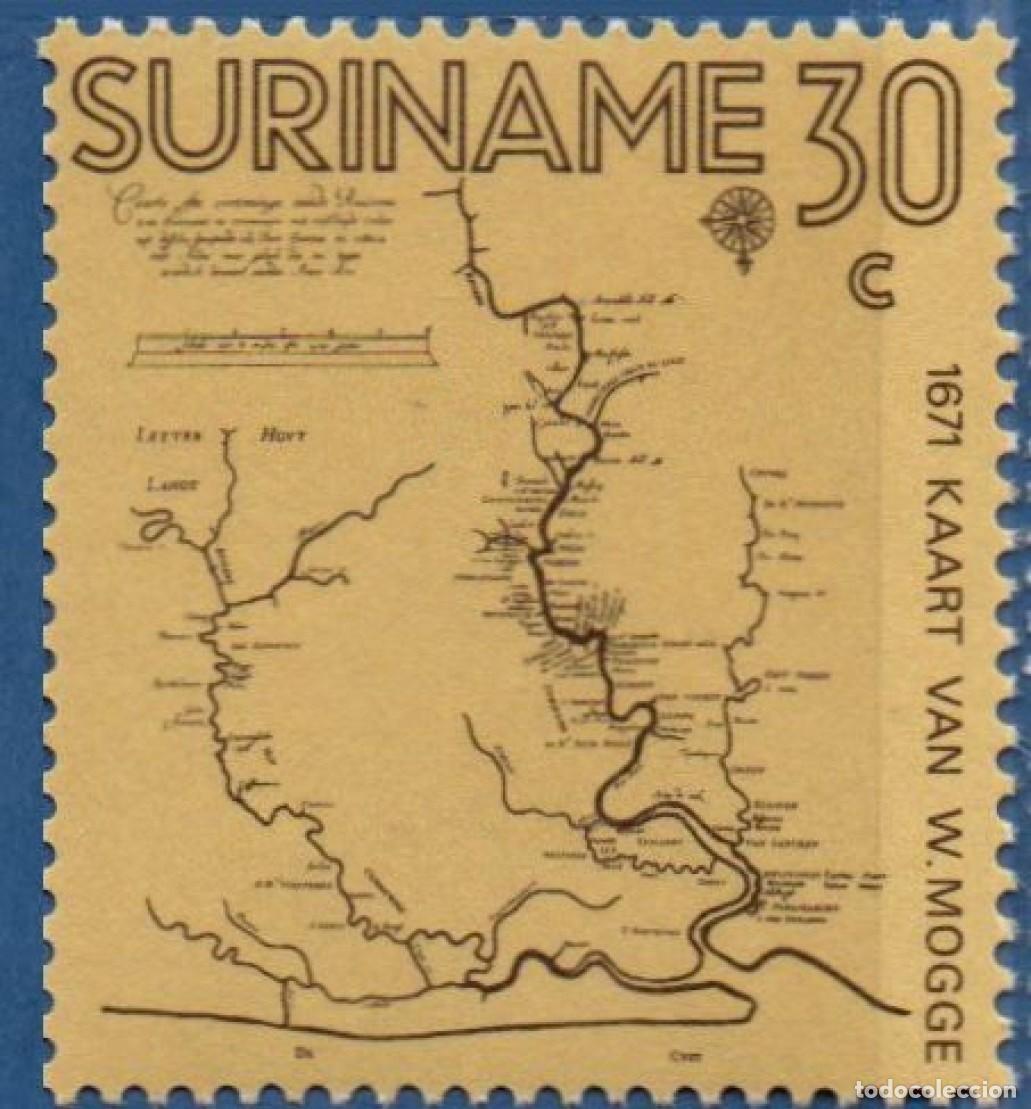Sellos: SURINAM 1971 STAMP MNH TRICENTENARIO DEL PRIMER MAPA DEL PAIS MAPAS MAPS WILLEM MOGGE