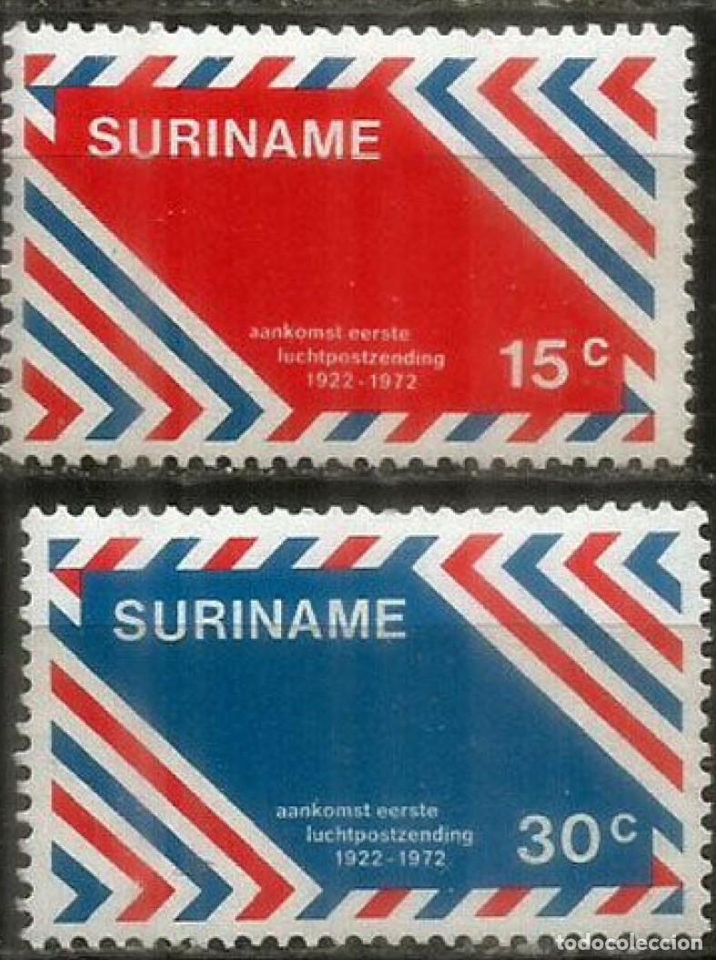 Sellos: SURINAM 1972 SERIE 2 STAMPS MNH 50th ANIVERSARIO DEL PRIMER VUELO POSTAL FIRST AIRMAIL FLIGHT