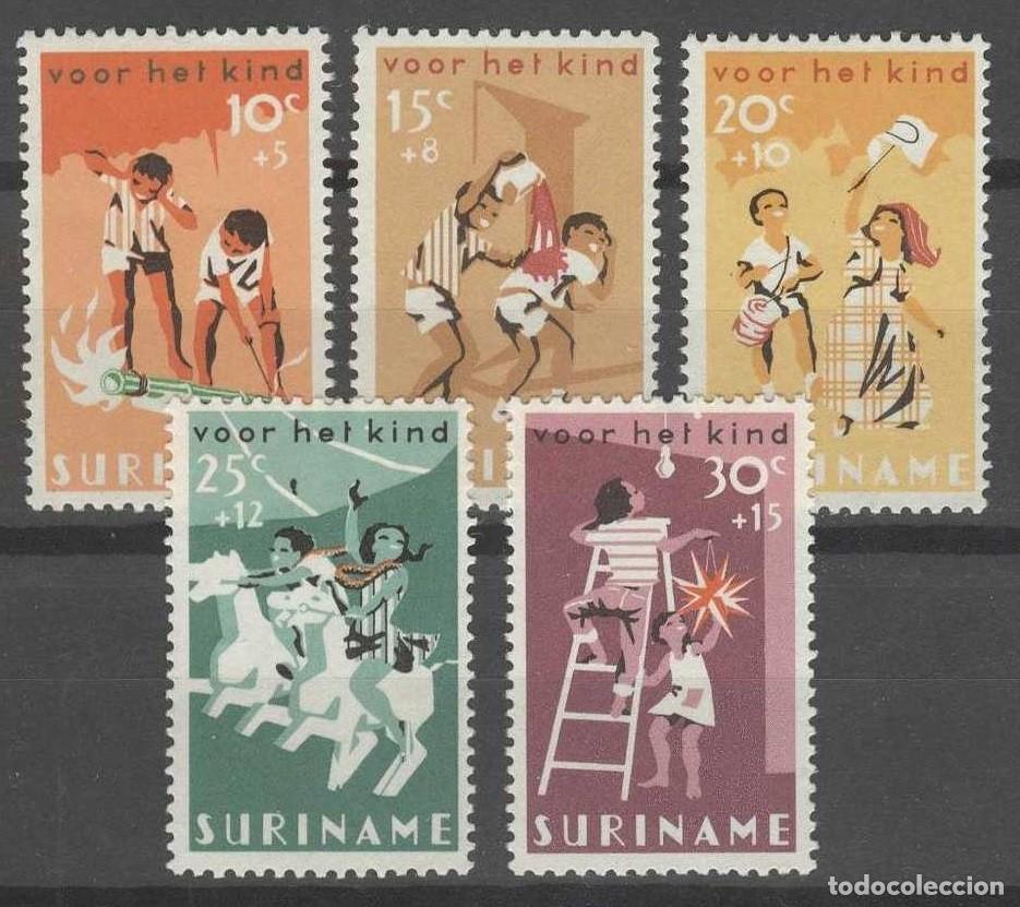 Sellos: SURINAM 1966 SERIE 5 STAMPS MNH VOOR HET KIND FOR THE CHILD PARA EL NI&Ntilde;O INFANCIA CHILDHOOD