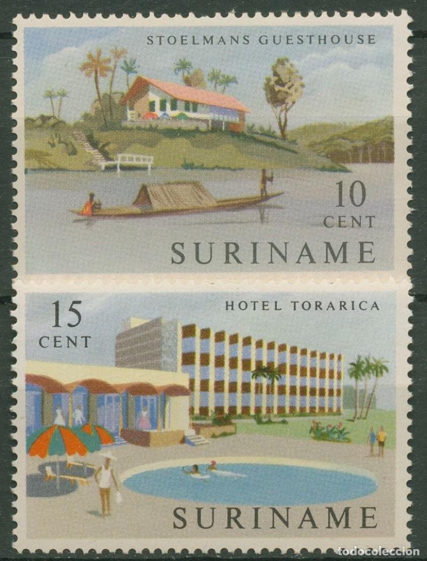 Sellos: SURINAM 1962 SERIE 2 STAMPS MNH ALOJAMIENTOS TURISTICOS HOTEL TORARICA Y EL STOELMANS GUESTHOUSE