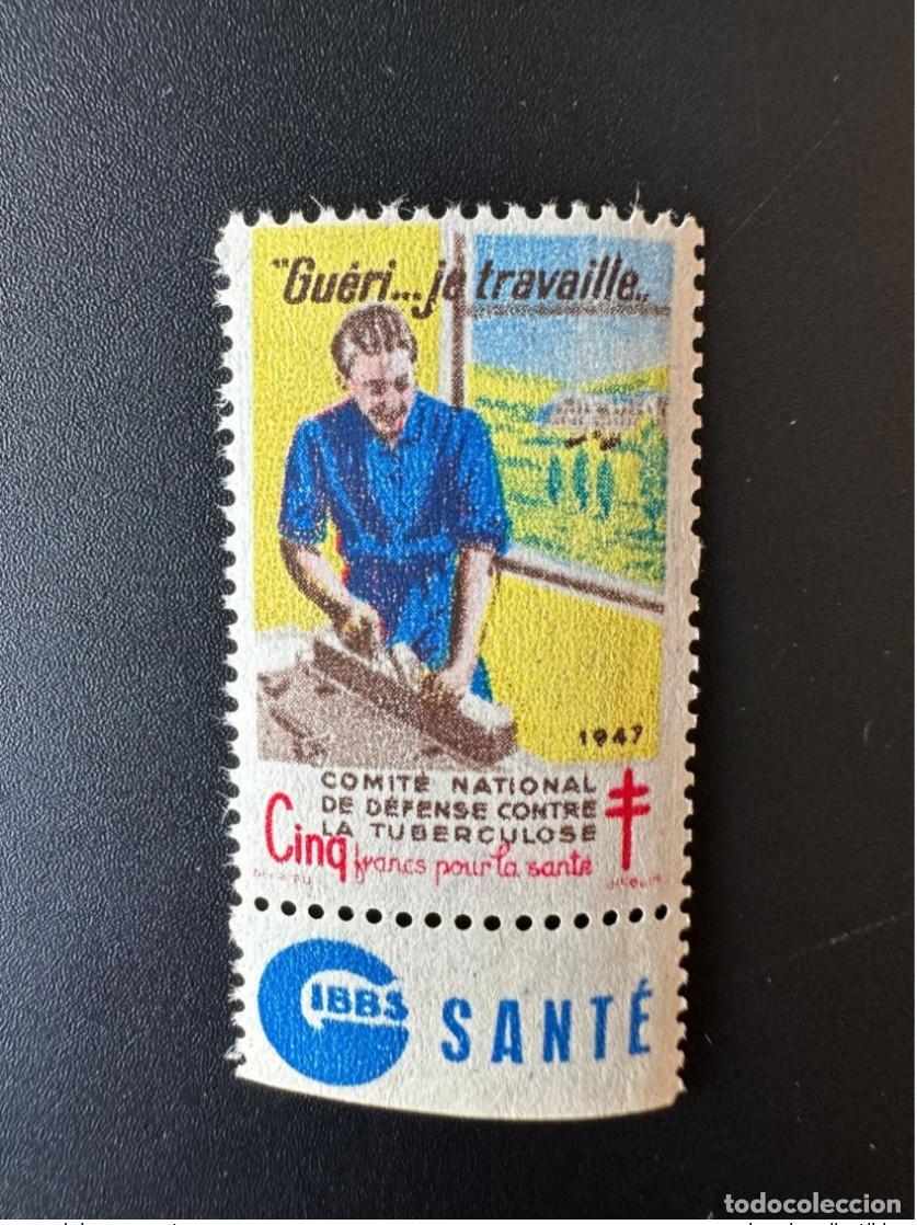 Sellos: Francia 1947 Medicamento antituberculoso curado... Trabajo en Gibbs Health 5 francos