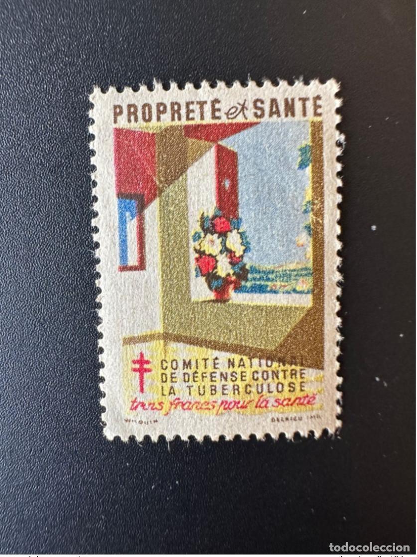Sellos: Francia 1946 Tuberculosis antituberculosa: 3 francos para salud limpieza y