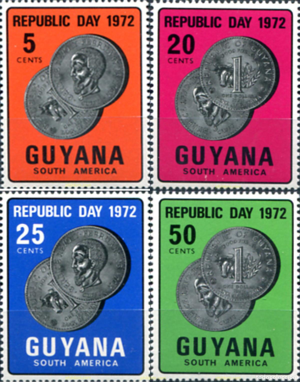 Sellos: 321301 MNH GUYANA 1972 MONEDAS