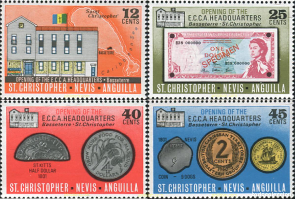 Sellos: 359379 MNH SAN CRISTOBAL-NEVIS-ANGUILLA 1975 NUEVA MONEDA