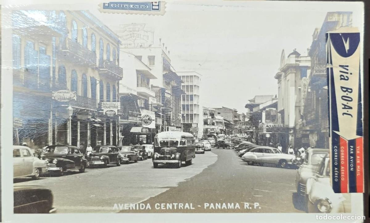 Sellos: MI) 1950, REPUBLIC OF PANAMA, PANAMA CITY TO UNITED KINGDOM, AIRMAIL COVER, SHOWING &rdquo;CENTRAL AVENUE