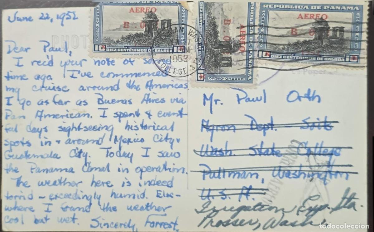 Sellos: MI) 1952, REPUBLIC OF PANAMA, PANAMA CITY TO WASHINGTON, AIRMAIL COVER, THREE STAMPS FEATURING THE S