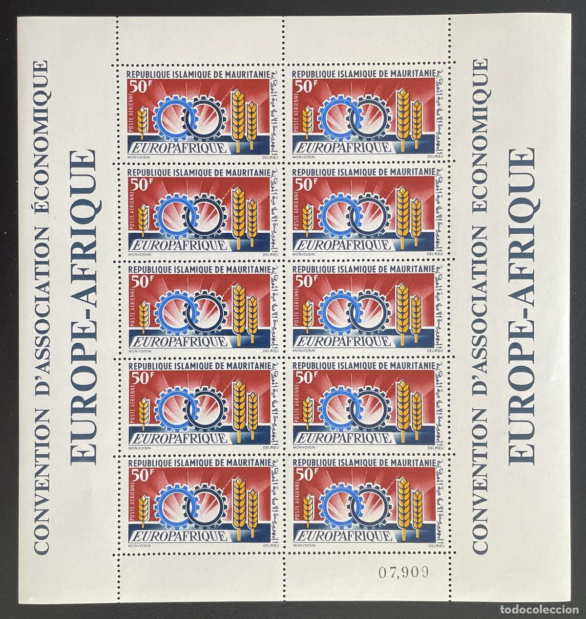 Sellos: Mauritania 1966 YT PA 63 bloque Europ&aacute;frica correo a&eacute;reo trigo