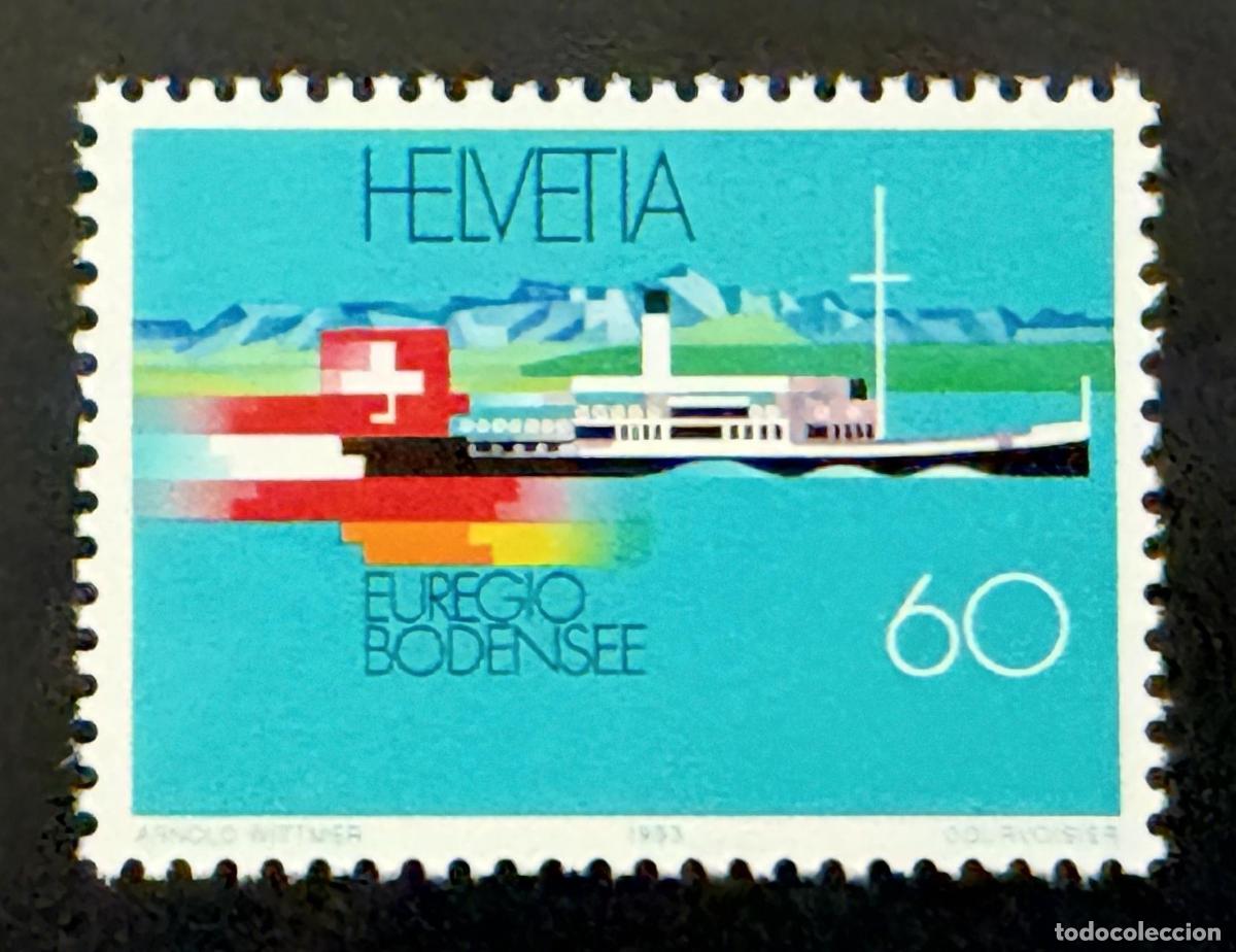 Sellos: Suiza 1993 Mi. 1501 emisi&oacute;n conjunta Euregio Bodensee barco lago