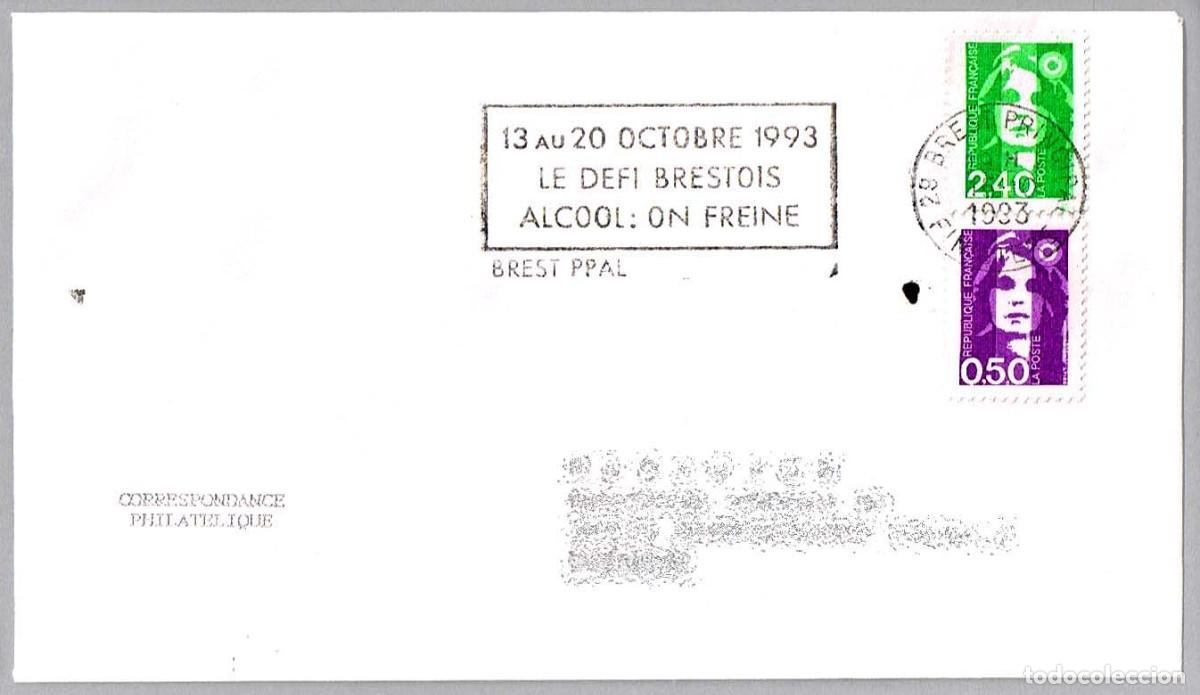Sellos: Matasellos ALCOHOL: CONSUMO EN DESCENSO. Brest Ppal, Francia, 1993