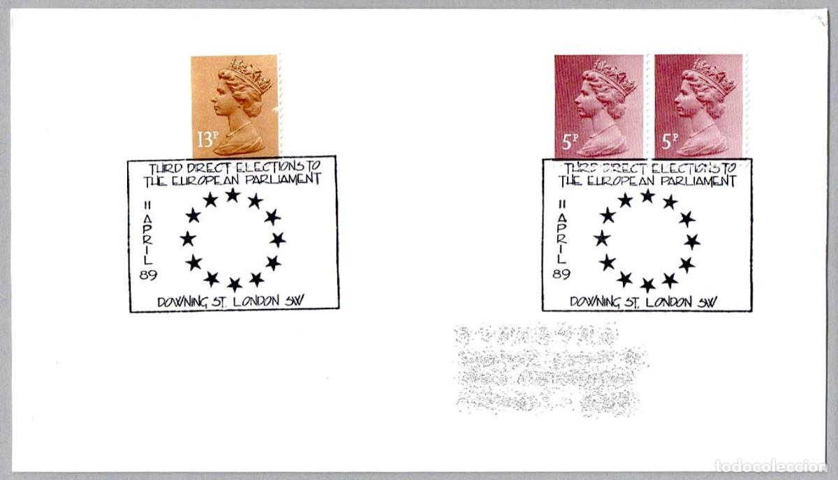 Sellos: Matasellos EUROPA - TERCERAS ELECCIONES AL PARLAMENTO EUROPEO. Downing St, London, Reino Unido, 1989