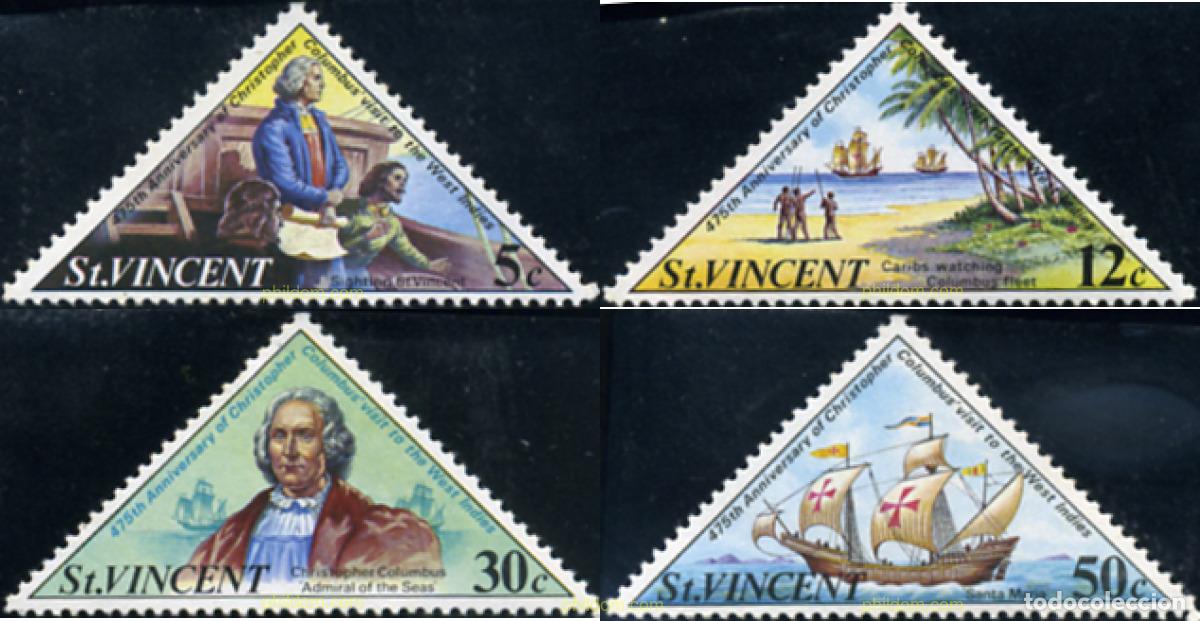 Sellos: 360025 MNH SAN VICENTE 1973 475 ANIVERSARIO DE LA LLEGADA DE COLON A LAS ISLAS