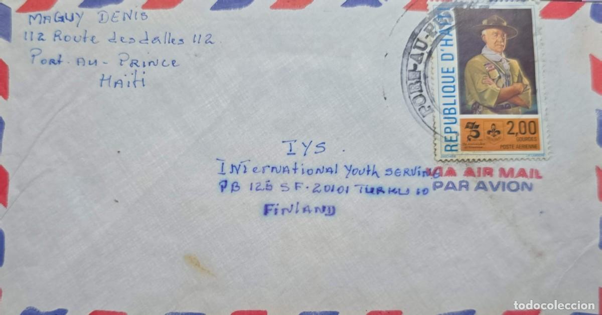 Sellos: MI) 1983, HAITI, FROM PORT-AU-PRINCE TO TURKU, FINLAND, AIRMAIL COVER, STAMP FEATURING THE PORTRAIT