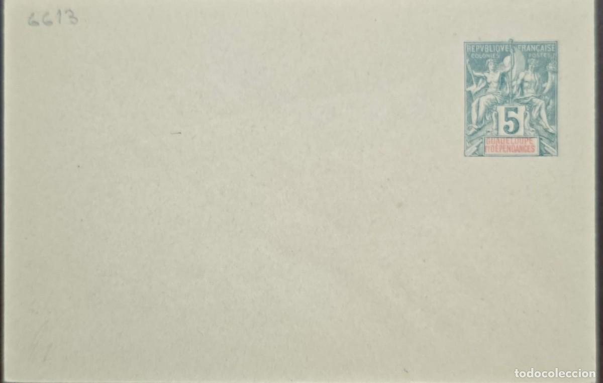 Sellos: MI) 1892, GUADELOUPE, FRENCH COLONIES POSTAL STATIONERY WITH &rdquo;PEACE AND COMMERCE&rdquo; ALLEGORICAL DESIGN