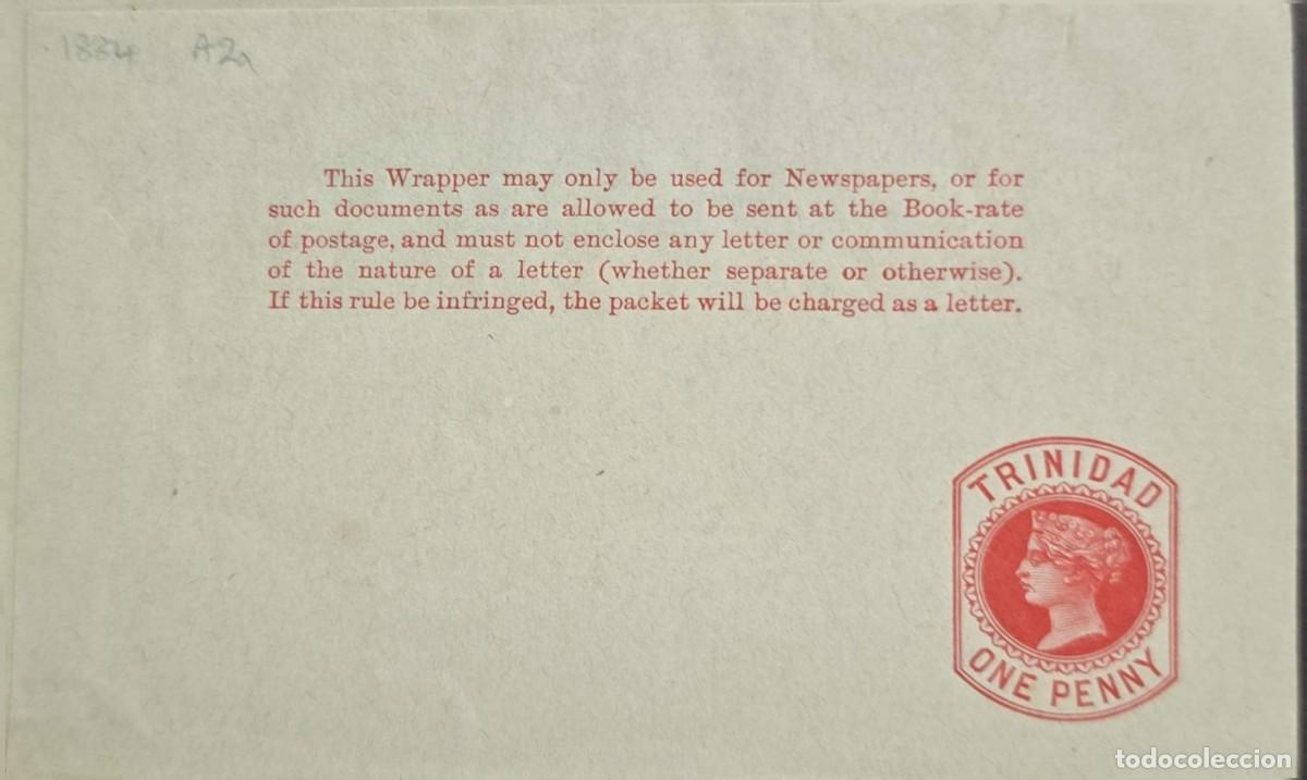 Sellos: MI) 1894, TRINIDAD, POSTAL STAMP, PRE-PRINTED WITH THE FOLLOWING TEXT &rdquo;THIS WRAPPER MAY ONLY BE USED