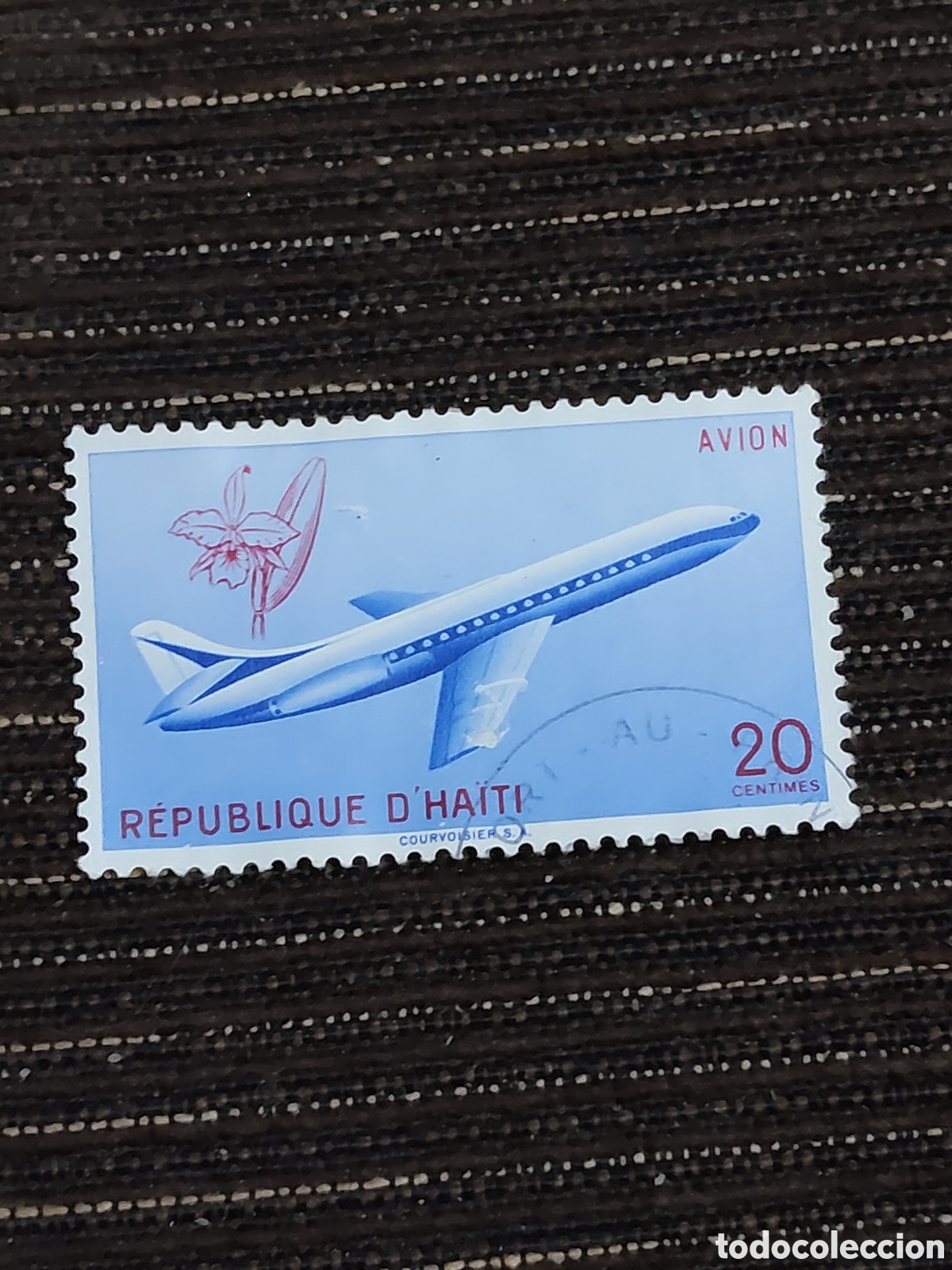 Sellos: Sello de Haiti avi&oacute;n a reacci&oacute;n de la epoca 1960
