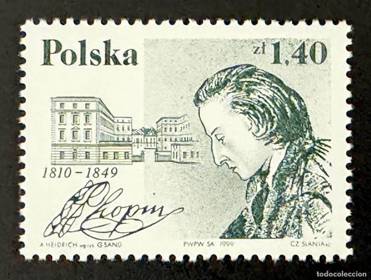 Selos: Polonia 1999 Mi. 3794 emisi&oacute;n conjunta Chopin compositor m&uacute;sica piano
