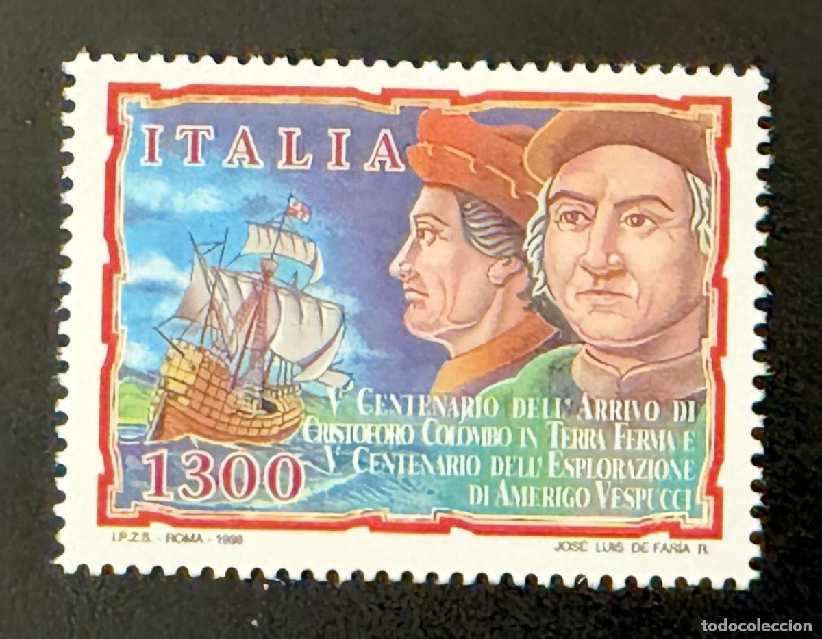 Sellos: Italia 1998 Mi. 2585 emisi&oacute;n conjunta Col&oacute;n Vespucio exploradores