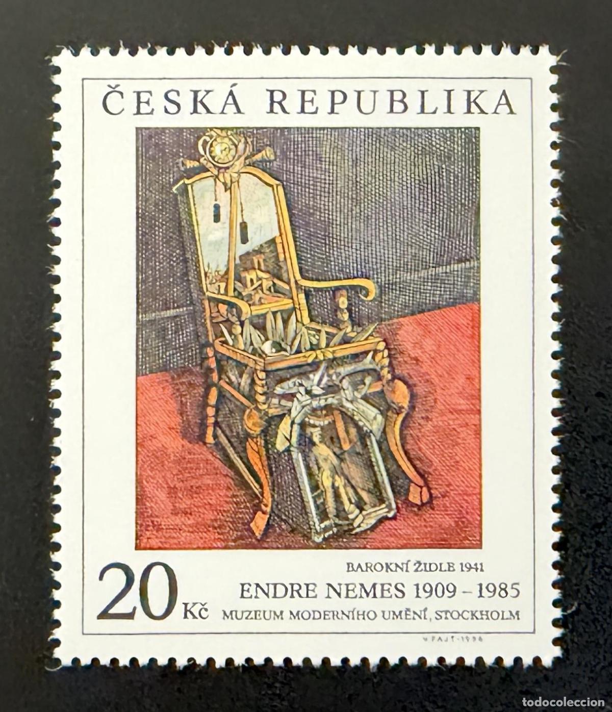 Sellos: Chequia 1996 Mi. 125 emisi&oacute;n conjunta Endre Nemes pintura barroca
