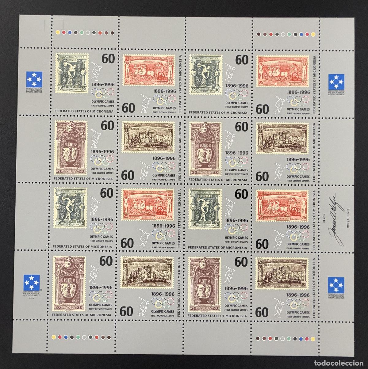 Sellos: Micronesia 1996 Mi. 494-497 emisi&oacute;n conjunta Juegos Ol&iacute;mpicos Atenas