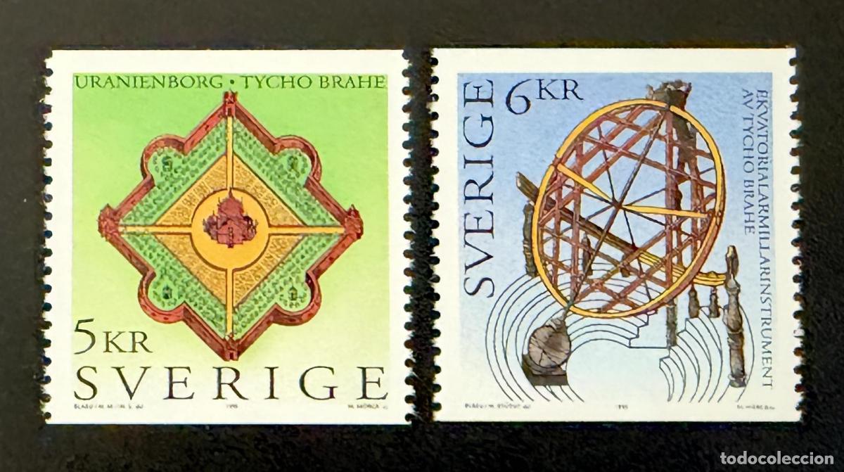 Sellos: Suecia 1995 Mi. 1910-1911 emisi&oacute;n conjunta Tycho Brahe Uranienborg