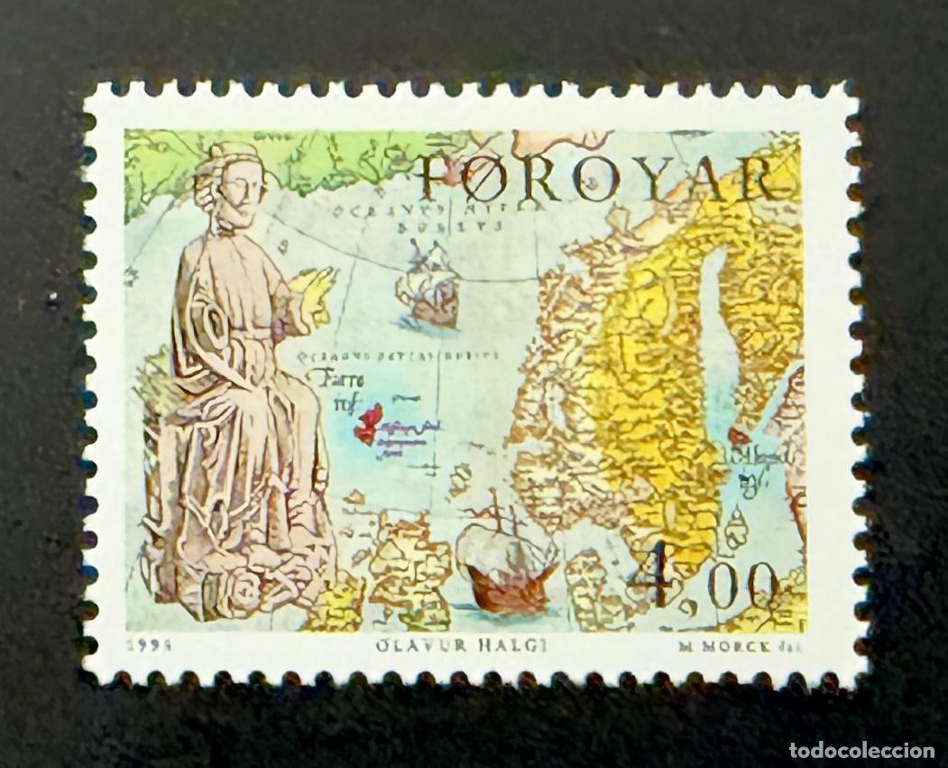 Sellos: Feroe 1995 Mi. 288 emisi&oacute;n conjunta Olavur Halgi tarjeta Escandinavia