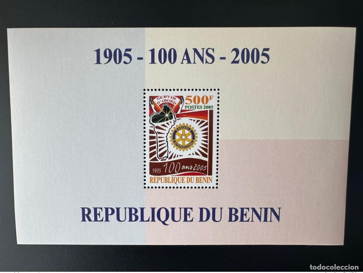 Sellos: Ben&iacute;n 2005 Mi. Bl. 60 S/S Bloc Rotary Club International Coton&uacute; ACD MNH**