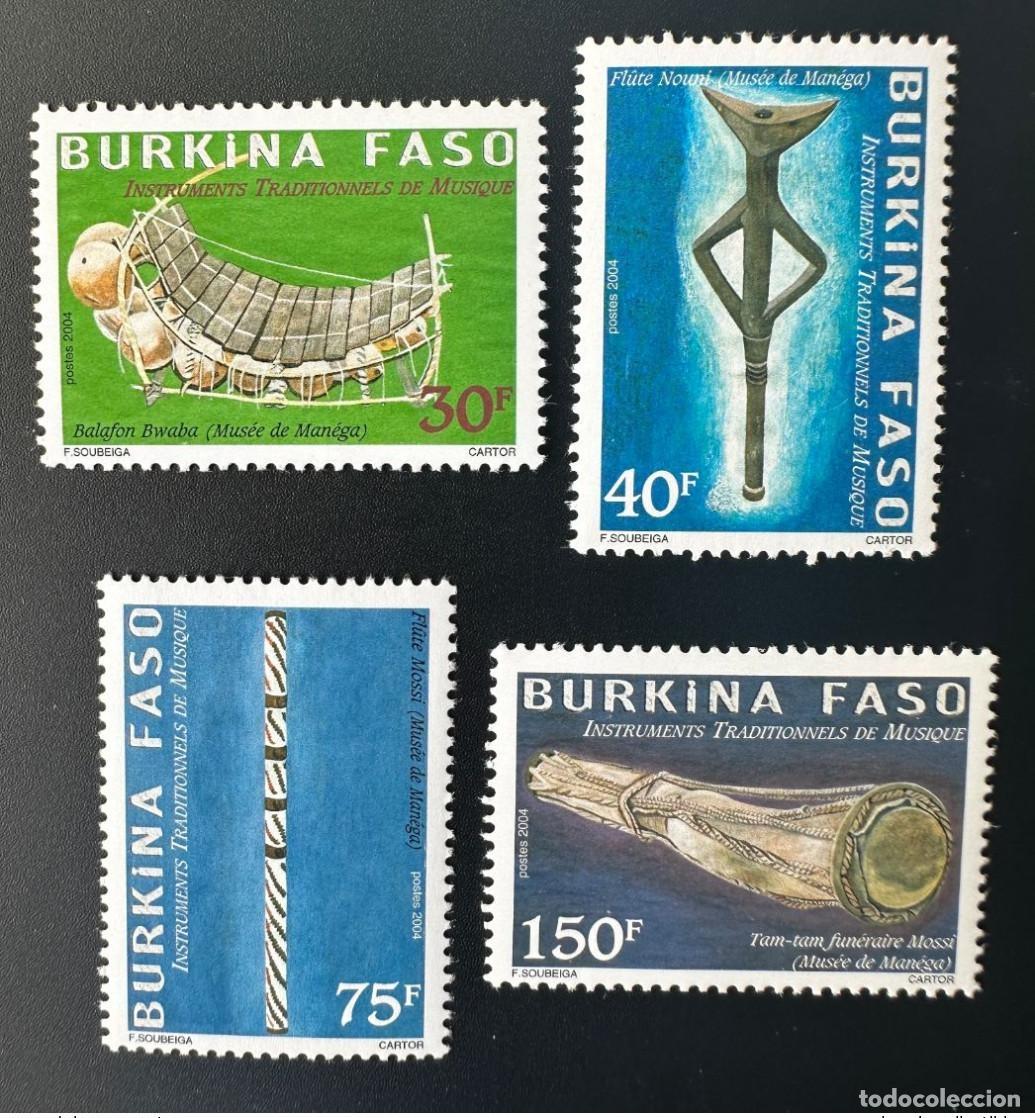 Sellos: Burkina Faso 2004 Mi. 1865 - 1868 Instrumentos musicales tradicionales Man&eacute;ga