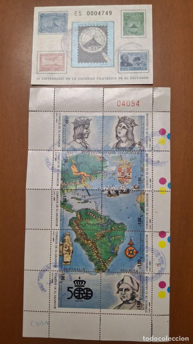 Sellos: HB575 HOJITAS BLOQUE de EL SALVADOR en usado ideal para tematicas (leer descripcion)