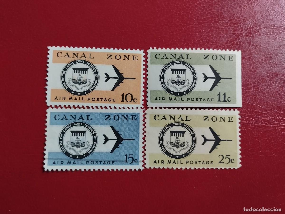 Sellos: SELLOS ZONA DEL CANAL DE PANAM&Aacute;, CORREO A&Eacute;REO, A&Ntilde;O 1965/76, SCOTT#48/49/44/52. LOS VALORES 10/11CENT