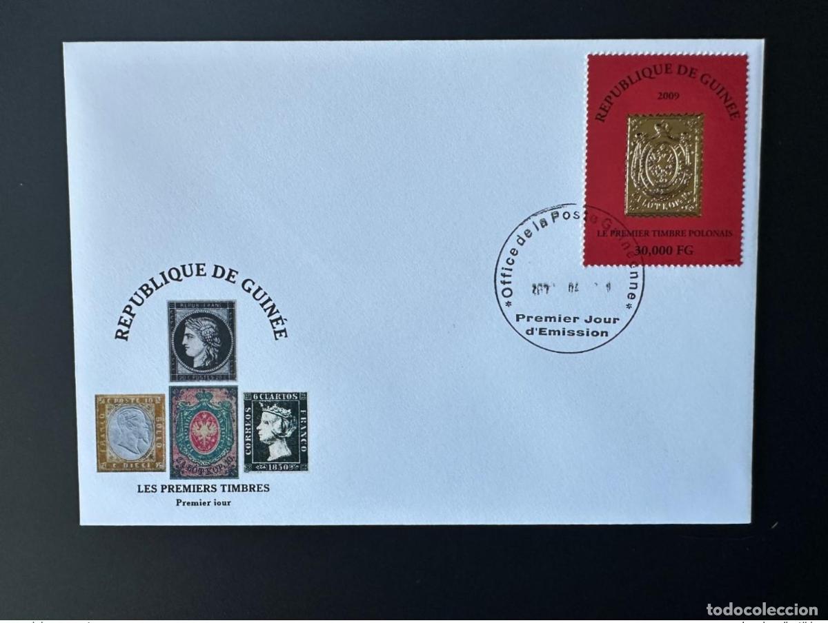 Sellos: Guinea 2009 Mi. 6489 FDC Primer sello polaco oro