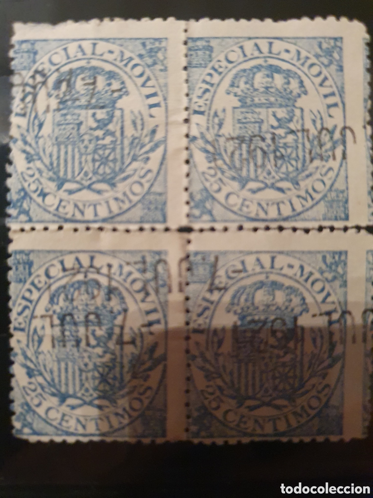 Stamps: 4 Timbres m&oacute;vil 25 c&eacute;ntimos