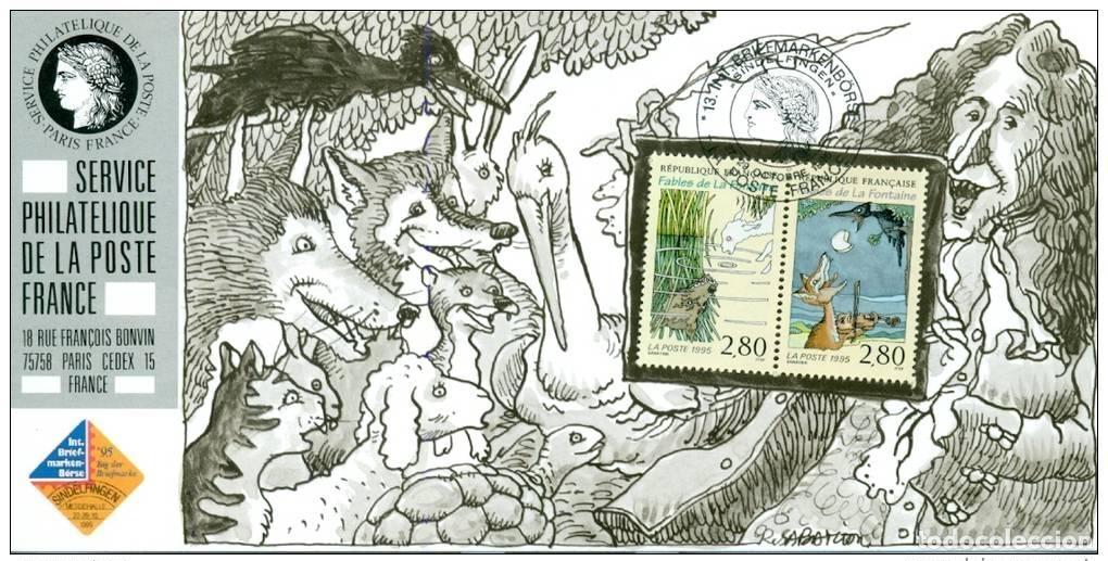Sellos: 136B Exposici&oacute;n oficial de cartas Sindelfingen 1995 FDC Wolf Rabbit