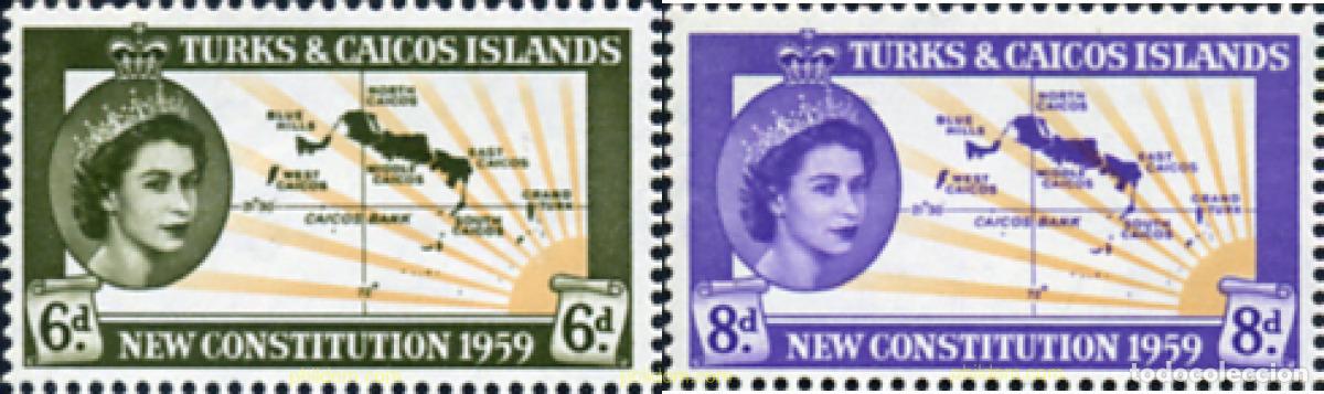 Sellos: 366596 MNH TURKS Y CAICOS 1959 NUEVA CONSTITUCION