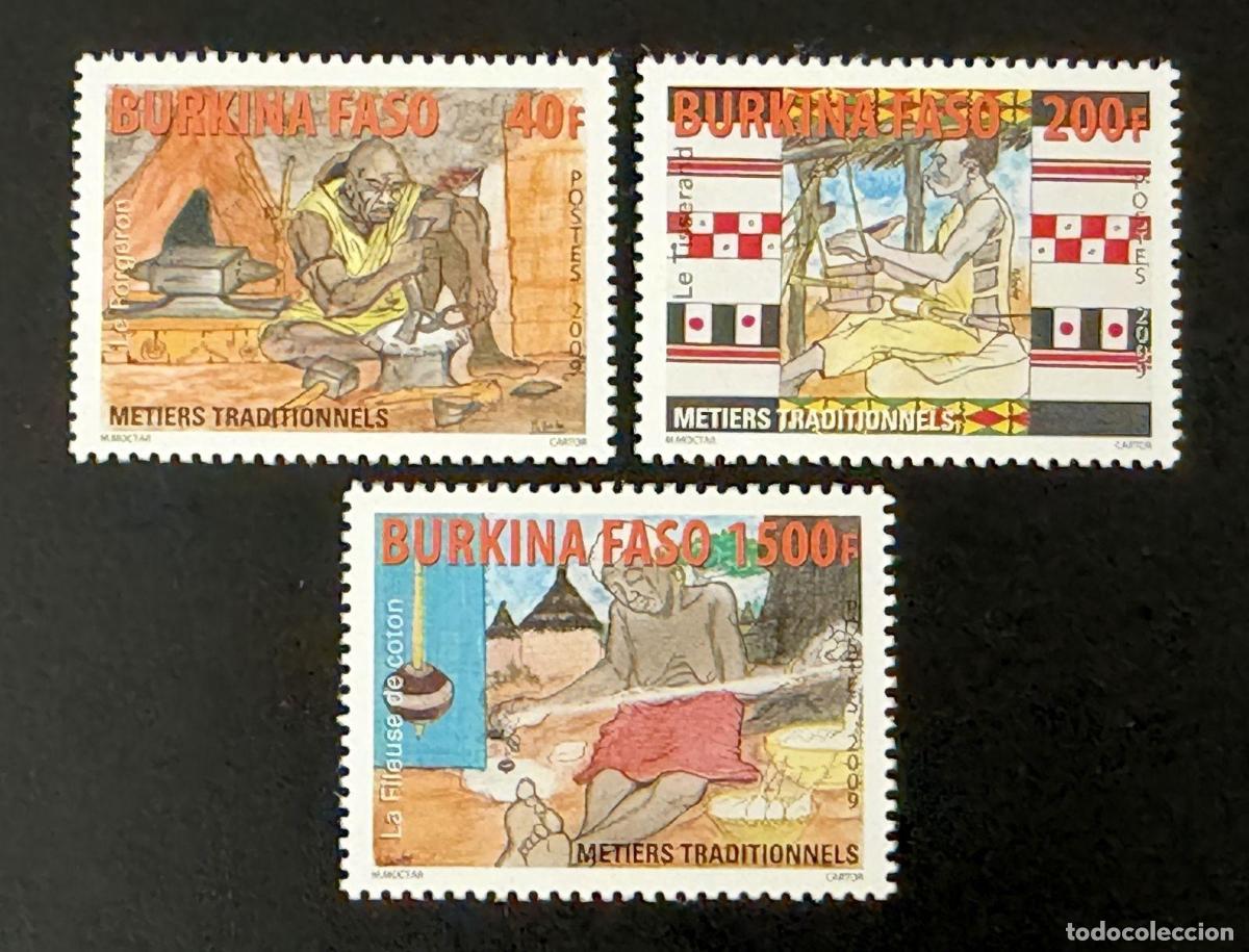 Sellos: Burkina Faso 2009 Mi. 1929-1931 oficios tradicionales herrero tejedor