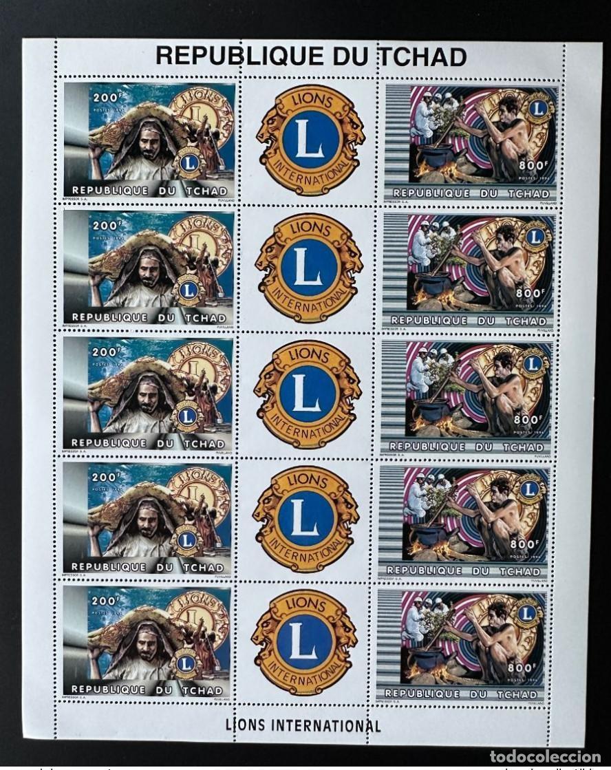 Selos: Chad 1996 Mi. 1359a - 1360a Una pizarra Bogen Lions International Club
