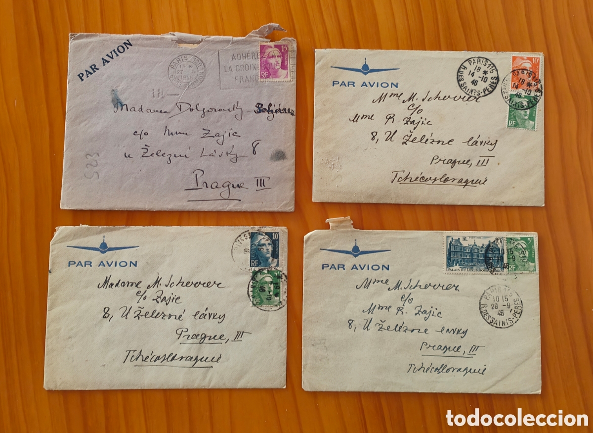 Selos: :::: L05 - LOTE DE CUATRO SOBRES CIRCULADOS FRANCIA