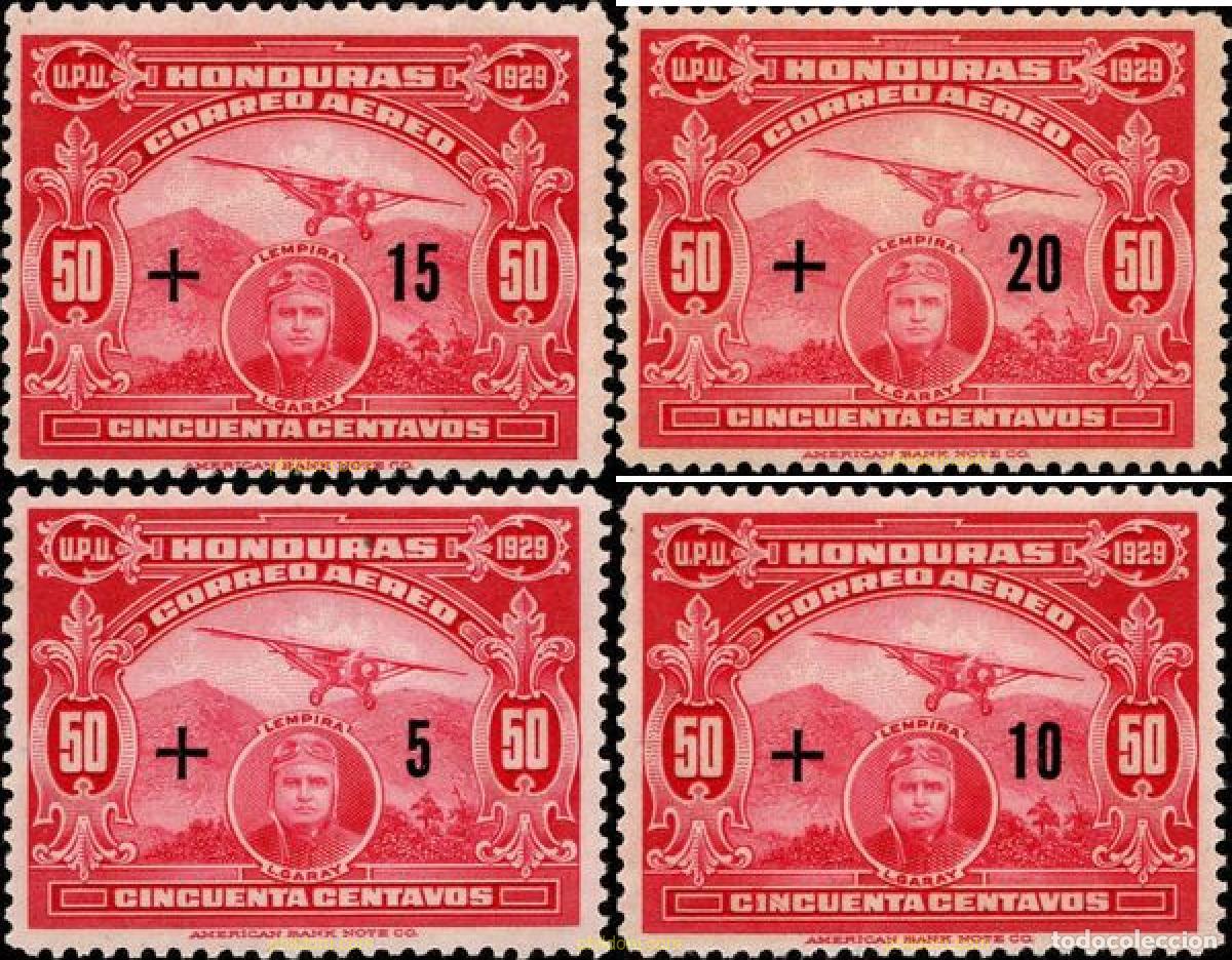 Sellos: 796565 MNH HONDURAS 1929 AVI&oacute;N Y L. GARAY, PILOTO