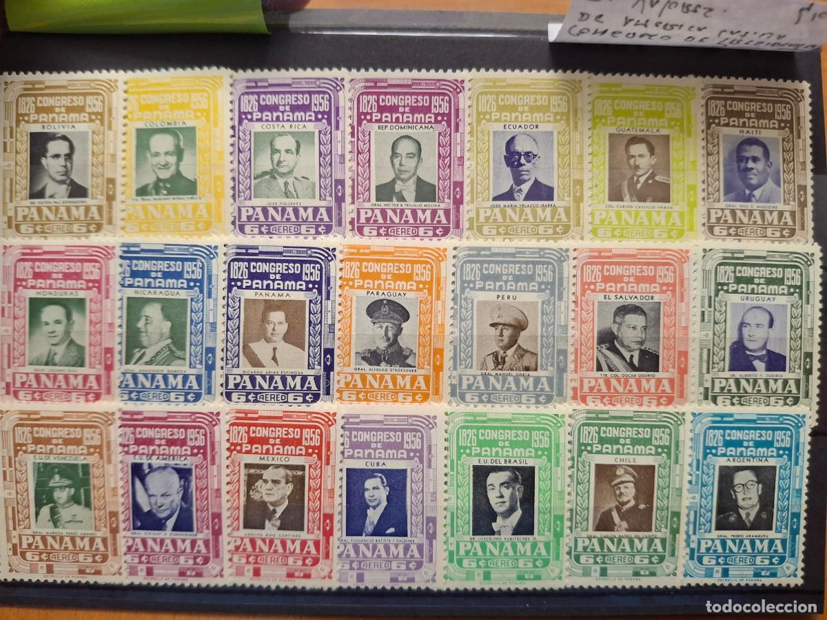 Sellos: HB1674 GRANDES SERIES MUNDIALES sellos en NUEVO* PANAMA 1956 congreso presidentes america latina