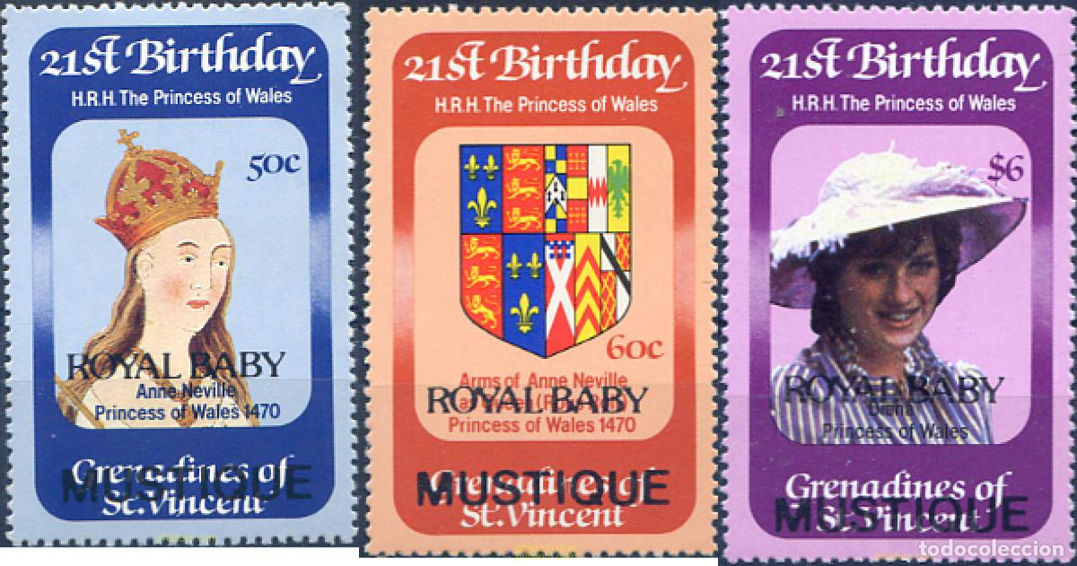 Sellos: 320429 MNH SAN VICENTE GRANADINAS 1982 NACIMIENTO DEL PRINCIPE WILLIAM