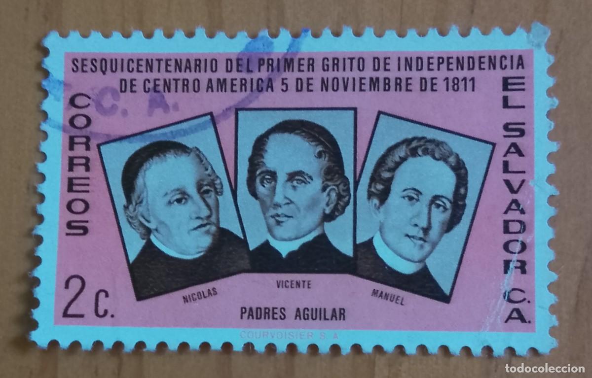 Timbres: EL SALVADOR - 2 C - PADRES AGUILAR - NICOLAS, VICENTE Y MANUEL.