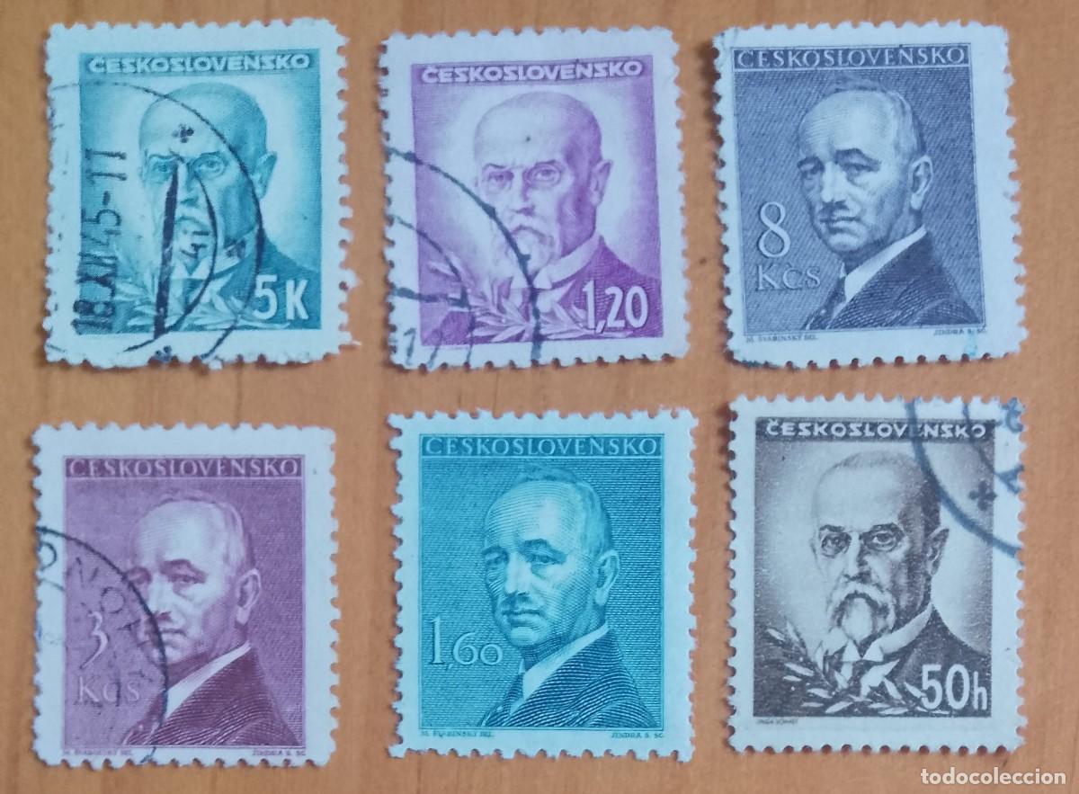 Briefmarken: CHECOSLOVAQUIA - LOTE 6 SELLOS DE PERSONAJES Y PRSIDENTES - VER DESCRIPCI&Oacute;N