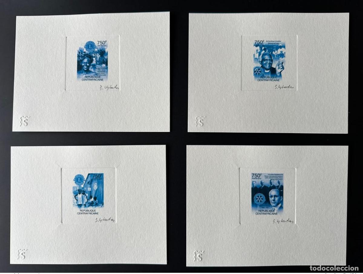 Briefmarken: Prueba de artista Harris Lions BLUE Rotary &Aacute;frica Central 2012 Mi. 3587 - 3590