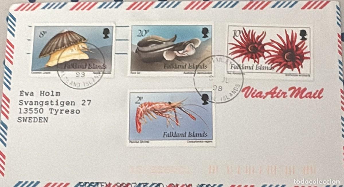 Briefmarken: TS.)1998, FALKLAND ISLANDS, STANLEY (FALKLAND ISLANDS) TO TYRES&Ouml;, STOCKHOLM, SWEDEN; AIRMAIL FOUR MA