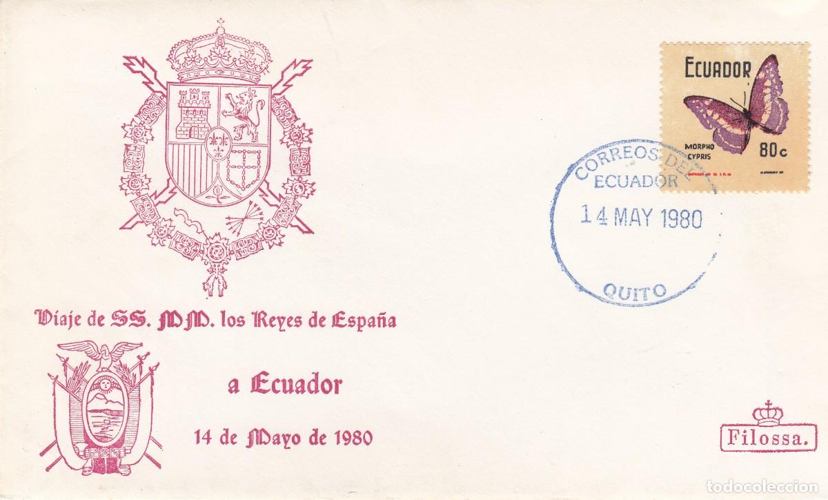 Sellos: TEMA MONARQU&Iacute;A - VIAJE DE SS MM LOS REYES A ECUADOR - 1980