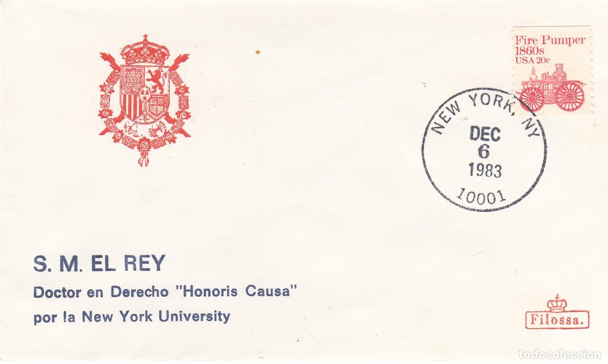 Sellos: TEMA MONARQU&Iacute;A - DOCTOR HONORIS CAUSA -NEW YORK UNIVERSITY - ESTADOS UNIDOS - 1983