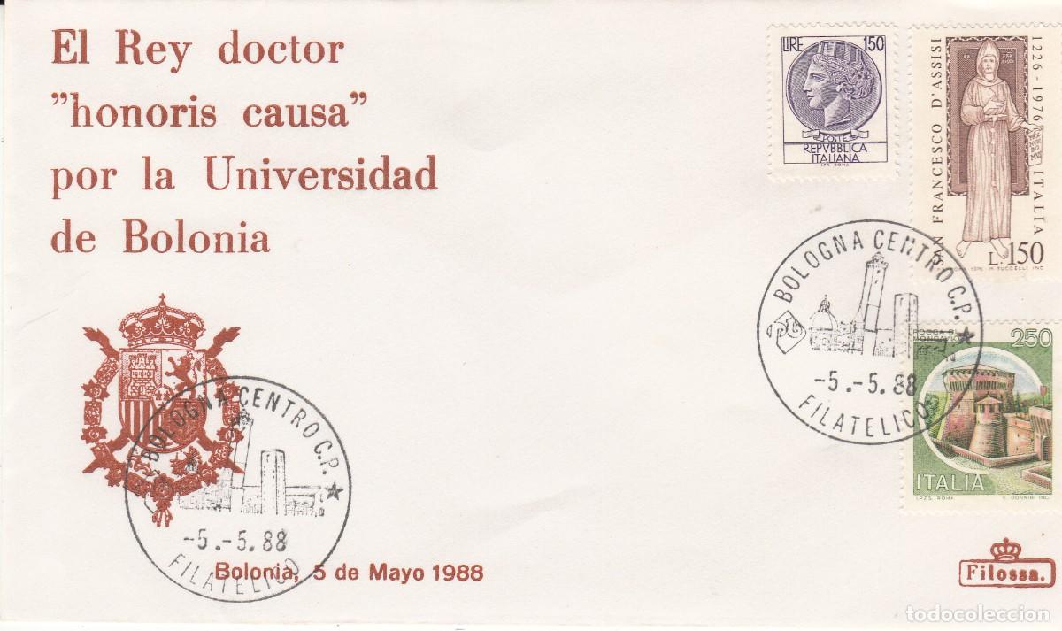 Sellos: TEMA MONARQU&Iacute;A - DOCTOR HONORIS CAUSA - UNIVERSIDAD DE BOLONIA - ITALIA - 1988